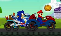 Mario moto avec Sonic